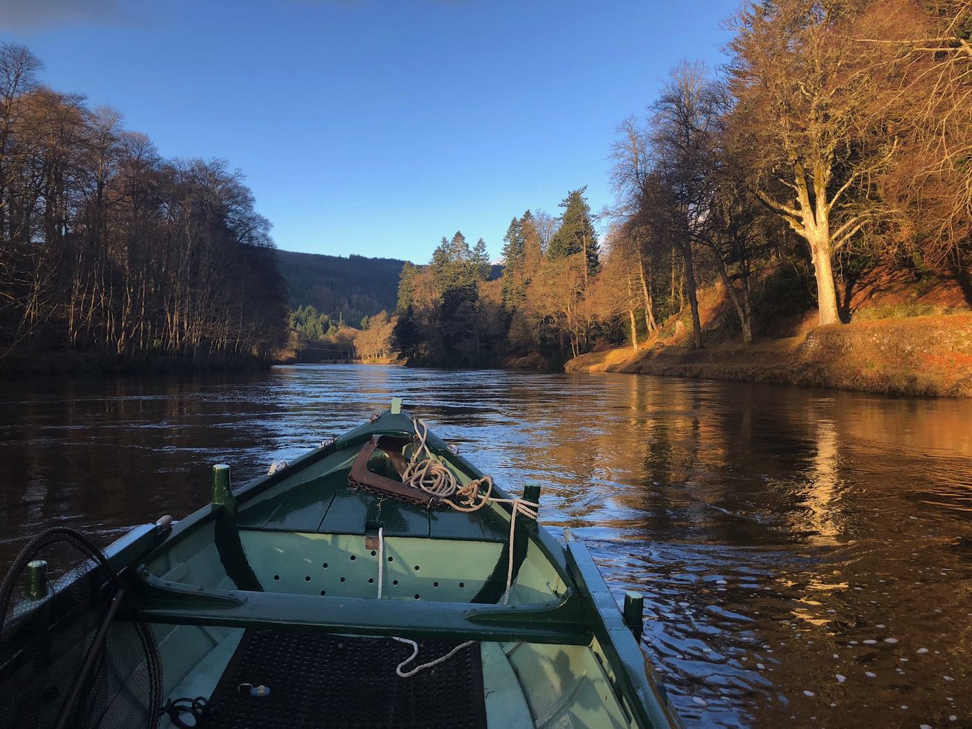 This is early Spring out on the River Tay near Dunkeld with a little bit of low Winter sun added to light up the riverbank. The ever fluctuating weather conditions on the Scottish salmon rivers can really change the mood of the river and even the worst conditions can be quickly altered when the sun breaks through the clouds.