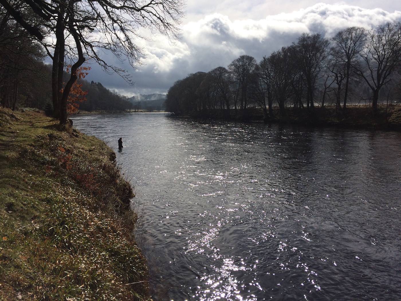 Salmon Fishing Enjoyment Near Dunkeld On The River Tay