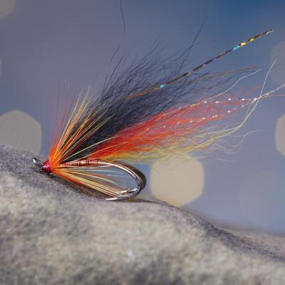 This salmon fly pattern was designed by myself 20 years ago as a professional salmon fishing guide and has accounted for hundreds of salmon for me personally of the years and for many of my salmon fishing trip anglers too. Here's the dressing information;
Hook: 1