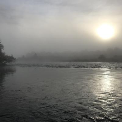 Being out on the River Tay fishing for salmon at sunrise is a glorious experience through the warmer low water months of the salmon fishing season when an early morning approach is appropriate. This perfect 7am sunrise shot was taken at the Tummel/Tay confluence near Pitlochry in Perthshire.