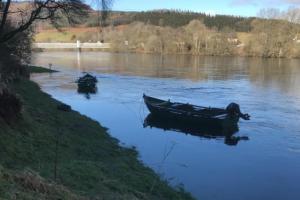 River Tay Salmon Fishing Boats Near Dunkeld