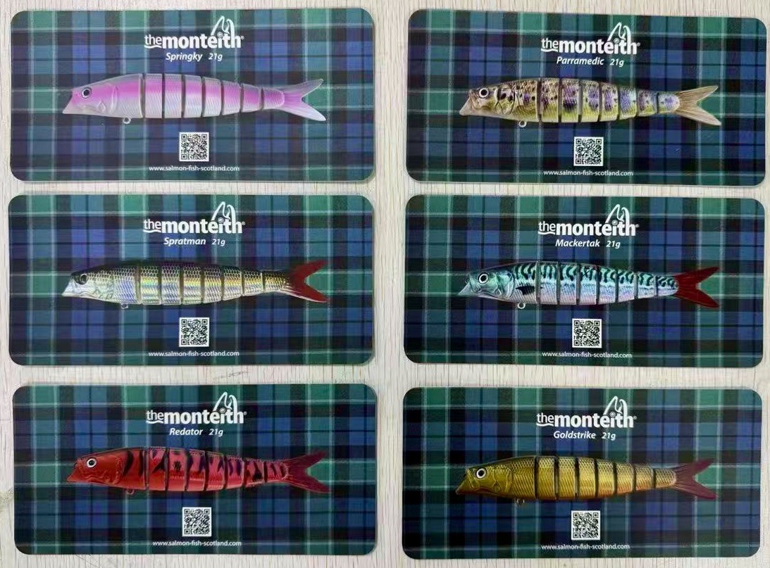 These are a carefully designed, named & coloured range of perfect new style salmon lures created by renowned Scottish salmon ghillie & River Tay boatman Jock Monteith. Salmon lures in general are seriously outdated and with reduced Atlantic salmon stock levels across the entire Northern Hemisphere more intelligent lures are required to capitalise on angler's limited fishing time. These professionally designed spin fishing lures will significantly increase the chance of salmon action!