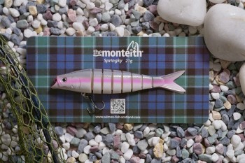 Traditional salmon lure colours of 'pink & white', highly effective throughout the season and especially during the Spring months